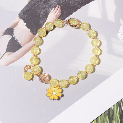 Fashion Flower Glass Beaded Women's Bracelets 1 Piece