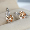 Fashion Heart Shape Copper Plating Inlay Zircon Hoop Earrings 1 Pair