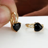 Fashion Heart Shape Copper Plating Inlay Zircon Hoop Earrings 1 Pair