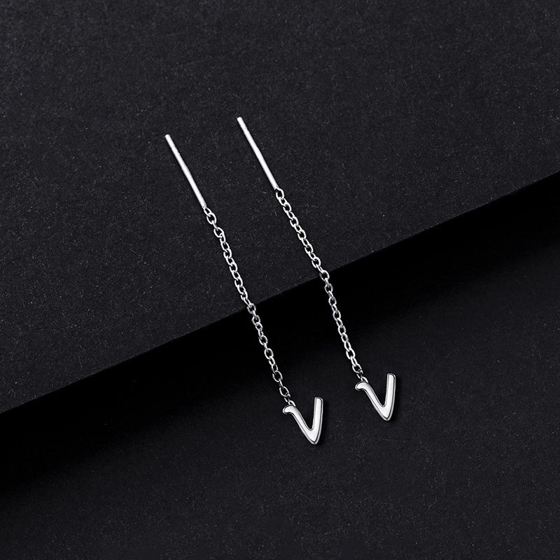 Simple Style Letter Sterling Silver Plating Ear Line 1 Piece