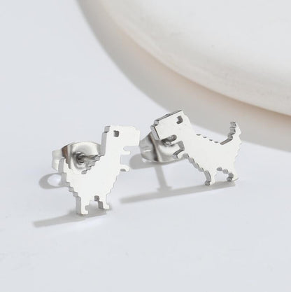 Fashion Dinosaur Titanium Steel Ear Studs 1 Pair