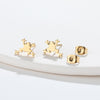 Fashion Frog Stainless Steel Plating Ear Studs 1 Pair