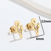 Simple Style Animal Titanium Steel Plating Ear Studs 1 Pair