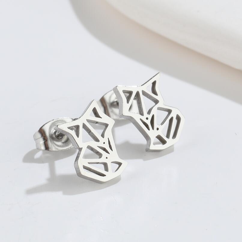 Simple Style Animal Titanium Steel Plating Ear Studs 1 Pair