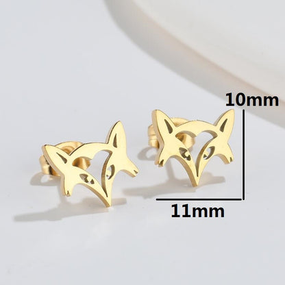 Simple Style Animal Titanium Steel Plating Ear Studs 1 Pair