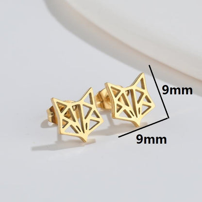 Simple Style Animal Titanium Steel Plating Ear Studs 1 Pair