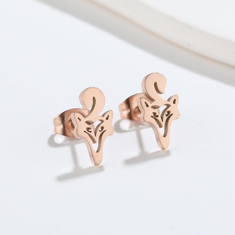 Simple Style Animal Titanium Steel Plating Ear Studs 1 Pair