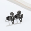 Simple Style Animal Titanium Steel Plating Ear Studs 1 Pair