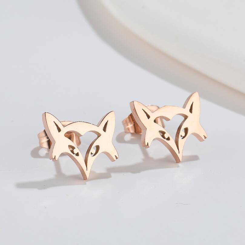 Simple Style Animal Titanium Steel Plating Ear Studs 1 Pair