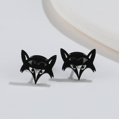 Simple Style Animal Titanium Steel Plating Ear Studs 1 Pair