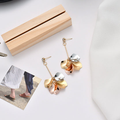 Fashion Solid Color Metal Plating Women's Drop Earrings 1 Pair