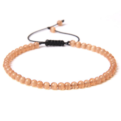 Casual Solid Color Natural Stone Knitting Bracelets