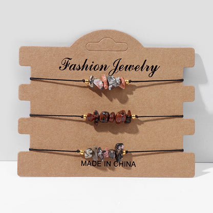 Fashion Irregular Gravel Bracelets 3 Pieces