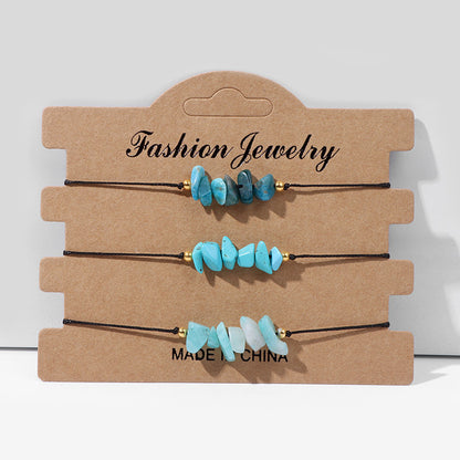 Fashion Irregular Gravel Bracelets 3 Pieces
