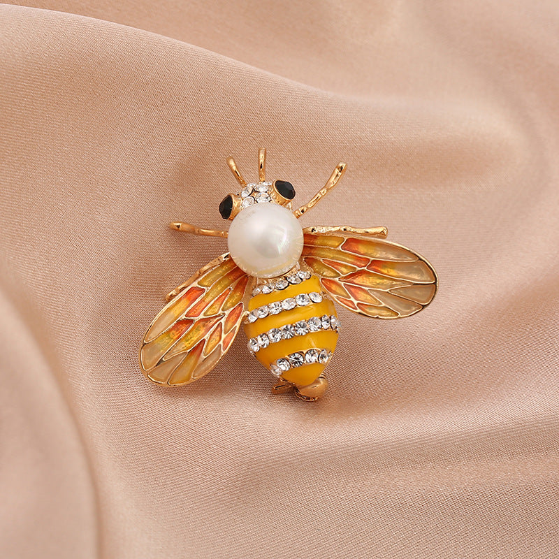 Cartoon Style Bee Imitation Pearl Alloy Rhinestone Enamel Unisex Brooches