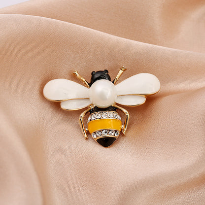 Cartoon Style Bee Imitation Pearl Alloy Rhinestone Enamel Unisex Brooches