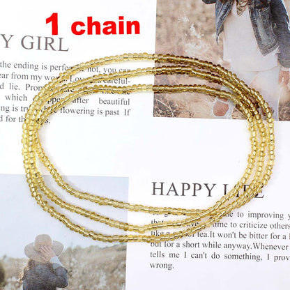 Ethnic Style Solid Color Beaded Women's Waist Chain 1 Piece