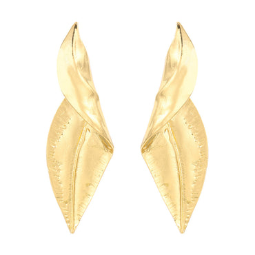 1 Pair Ins Style Leaf Plating Metal Ear Studs