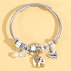 Fashion Elephant Stainless Steel Asymmetrical Handmade Inlay Zircon Bangle 1 Piece