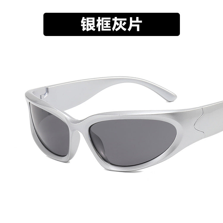 Women's Fashion Solid Color Resin Oval Frame Full Frame Sunglasses