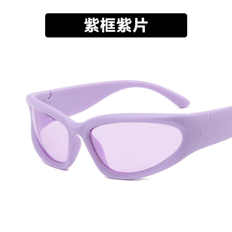 Women's Fashion Solid Color Resin Oval Frame Full Frame Sunglasses