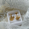 Modern Style Square Heart Shape Flower Copper Plating Ear Studs 1 Pair