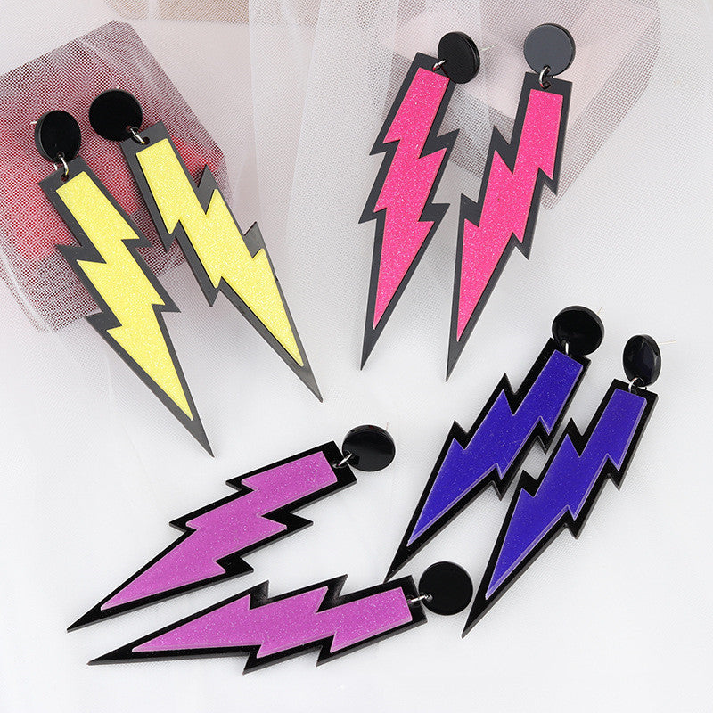 Fashion Lightning Arylic Stoving Varnish Women's Drop Earrings 1 Pair