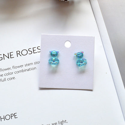 Cute Bear Resin Women's Ear Studs 1 Pair