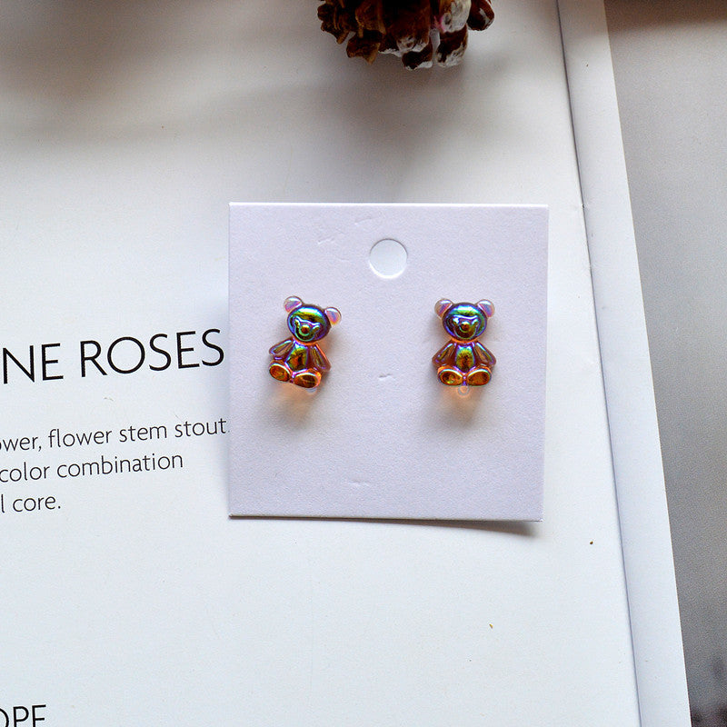 Cute Bear Resin Women's Ear Studs 1 Pair