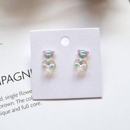 Cute Bear Resin Women's Ear Studs 1 Pair