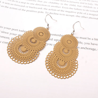 Fashion Printing Metal Stoving Varnish Women's Earrings 1 Pair