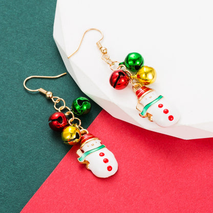 Cute Santa Claus Snowman Alloy Enamel Women's Earrings 1 Pair