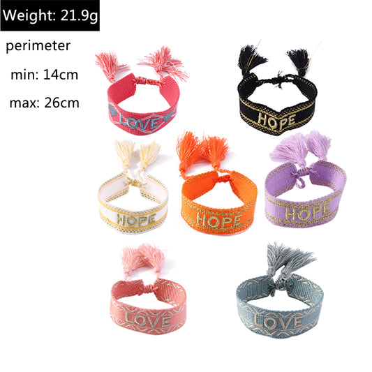 Fashion Letter Rope Knitting Women's Bracelets 1 Piece