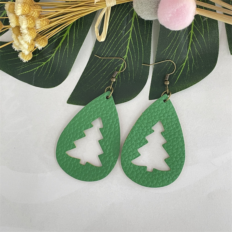 Cute Christmas Hat Christmas Tree Plaid Alloy Women's Drop Earrings 1 Pair