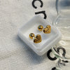 Modern Style Square Heart Shape Flower Copper Plating Ear Studs 1 Pair