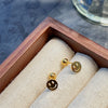 Modern Style Square Heart Shape Flower Copper Plating Ear Studs 1 Pair