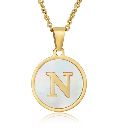 Fashion Round Letter Stainless Steel Plating Necklace