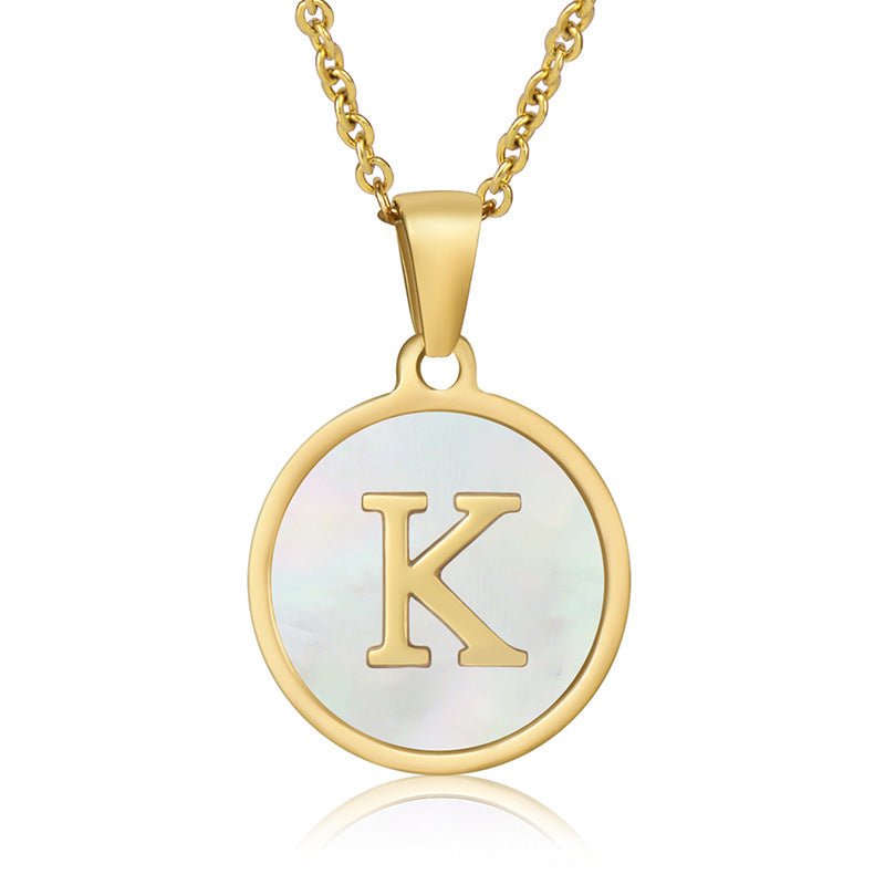 Fashion Round Letter Stainless Steel Plating Necklace