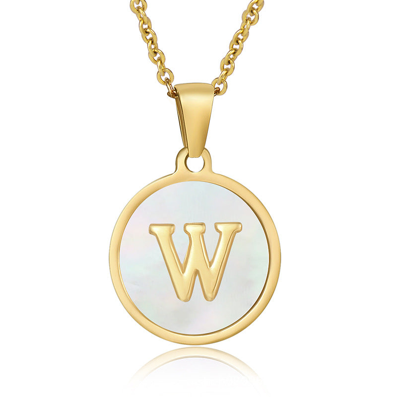 Fashion Round Letter Stainless Steel Plating Necklace