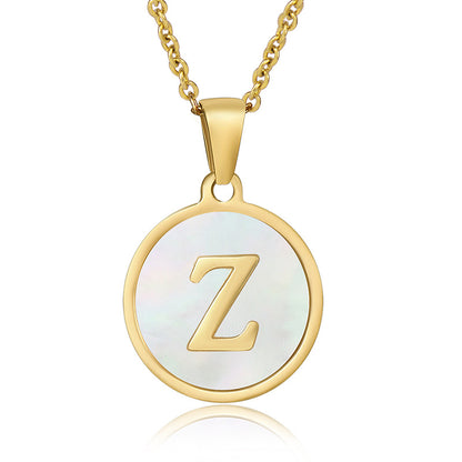 Fashion Round Letter Stainless Steel Plating Necklace