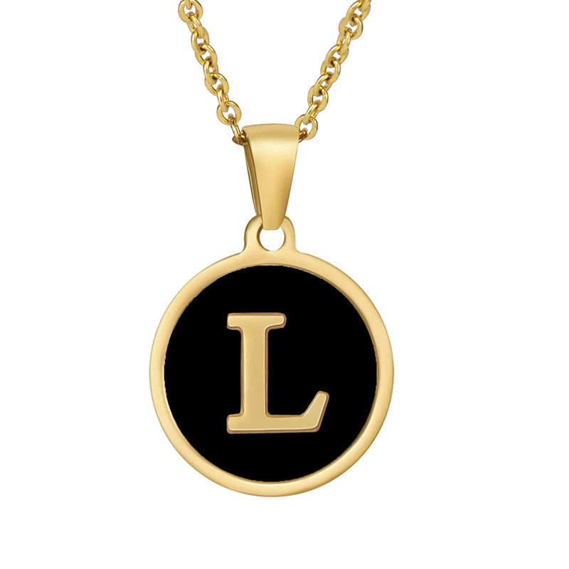 Fashion Round Letter Stainless Steel Plating Necklace