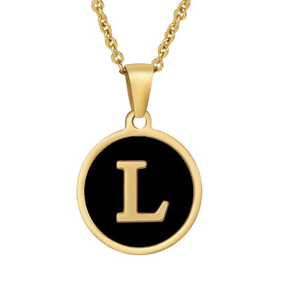 Fashion Round Letter Stainless Steel Plating Necklace