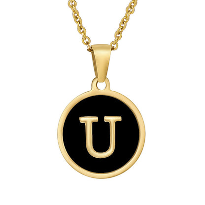 Fashion Round Letter Stainless Steel Plating Necklace