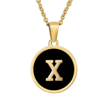 Fashion Round Letter Stainless Steel Plating Necklace