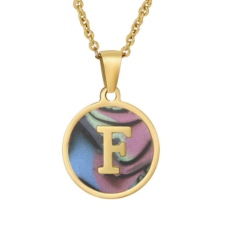 Fashion Round Letter Stainless Steel Plating Necklace