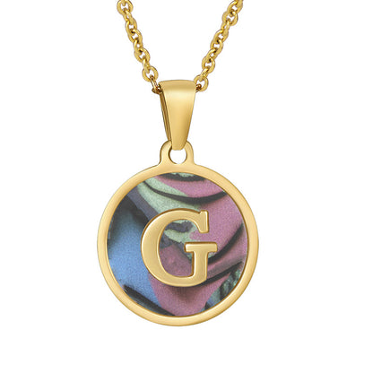 Fashion Round Letter Stainless Steel Plating Necklace