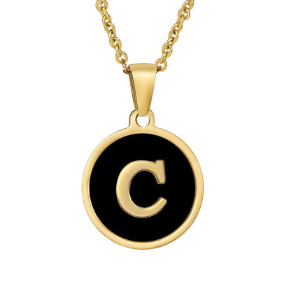 Fashion Round Letter Stainless Steel Plating Necklace