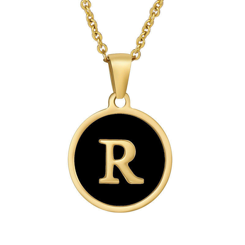 Fashion Round Letter Stainless Steel Plating Necklace