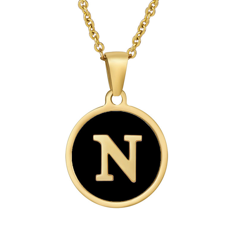 Fashion Round Letter Stainless Steel Plating Necklace