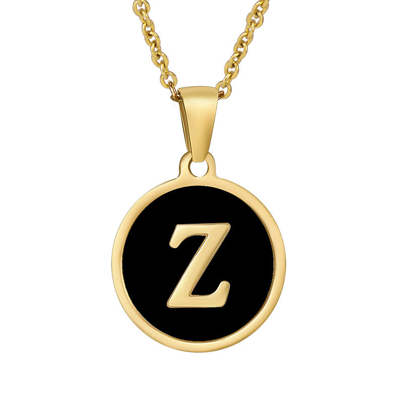 Fashion Round Letter Stainless Steel Plating Necklace